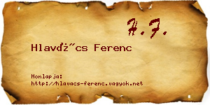 Hlavács Ferenc névjegykártya