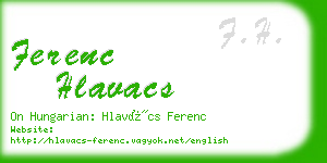 ferenc hlavacs business card